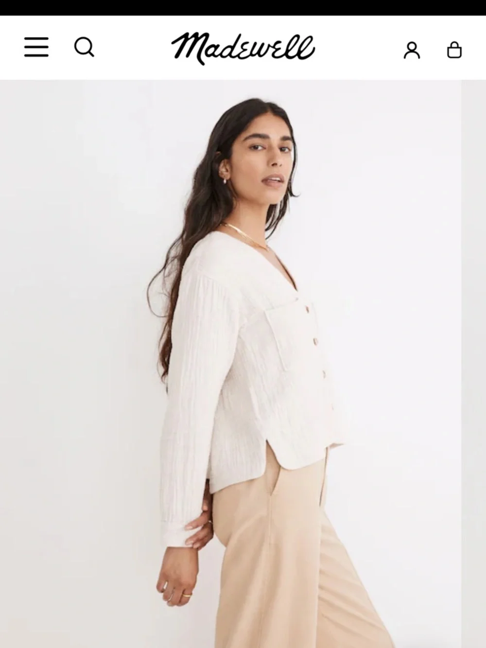 Madewell Lightspun Cardigan Top in Oatmeal Melange Size Small - Picture 14 of 15
